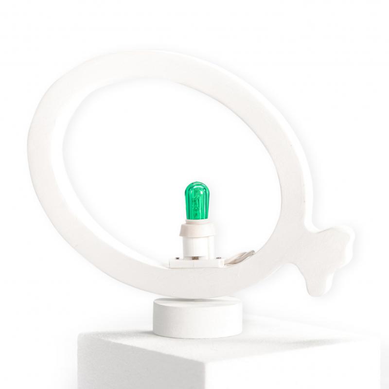 Lampada da tavolo o parete in legno PALLONCINO 21x21 cm LUMINARIA d'arredo pugliese - Lampadina Verde del brand Lupia, categoria: Artigianato salentino > Luminarie Salentine > Luminaria, disponibile su Vorreishop.