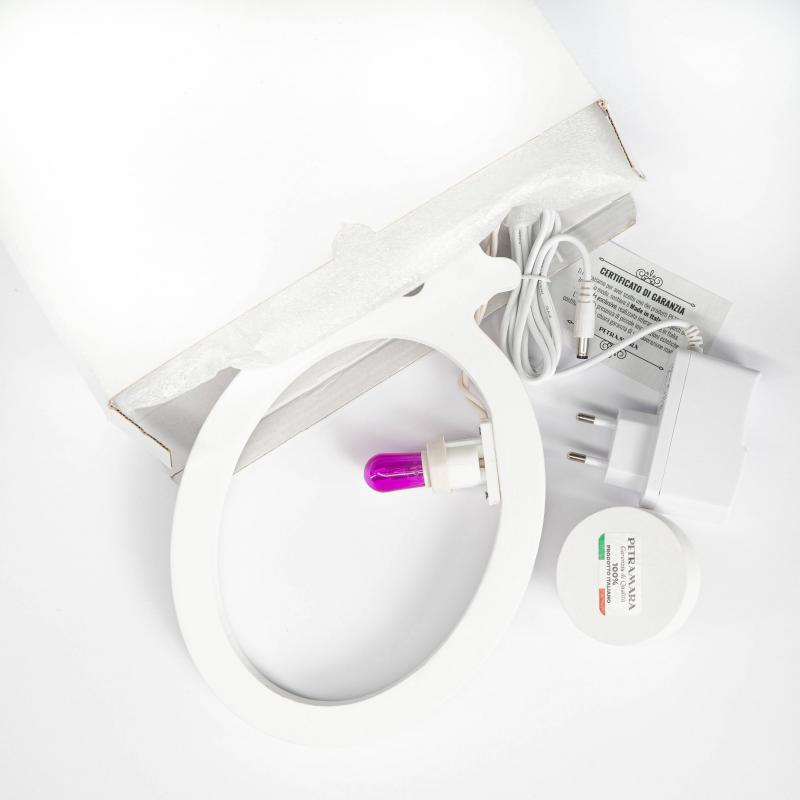 Lampada da tavolo o parete in legno PALLONCINO 21x21 cm LUMINARIA d'arredo pugliese - Lampadina Fucsia del brand Lupia, categoria: Artigianato salentino > Luminarie Salentine > Luminaria.