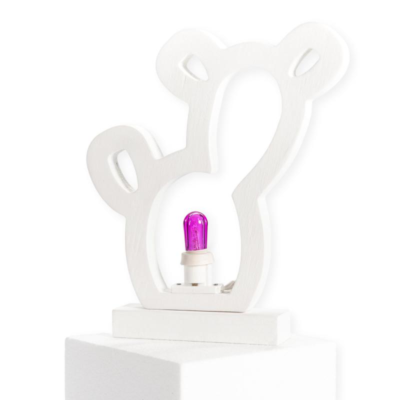 Lampada da tavolo in legno FICO O CACTUS 21x21 cm LUMINARIA d'arredo pugliese - Lampadina Fucsia del brand Lupia, categoria: Artigianato salentino > Luminarie Salentine > Luminaria, disponibile su Vorreishop.