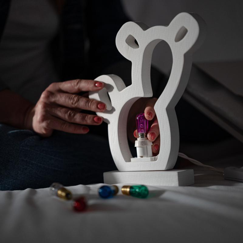 Lampada da tavolo in legno FICO O CACTUS 21x21 cm LUMINARIA d'arredo pugliese - Lampadina Fucsia del brand Lupia, categoria: Artigianato salentino > Luminarie Salentine > Luminaria.