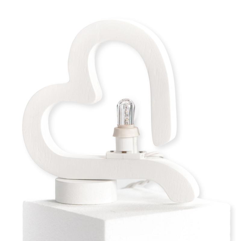 Lampada da tavolo o parete in legno CUORE degli innamorati 21x21 cm LUMINARIA d'arredo pugliese  - Lampadina Bianco Freddo del brand Lupia, categoria: Artigianato salentino > Luminarie Salentine > Luminaria, disponibile su Vorreishop.