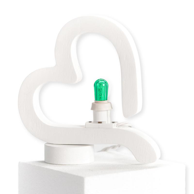 Lampada da tavolo o parete in legno CUORE degli innamorati 21x21 cm LUMINARIA d'arredo pugliese  - Lampadina Verde del brand Lupia, categoria: Artigianato salentino > Luminarie Salentine > Luminaria, disponibile su Vorreishop.