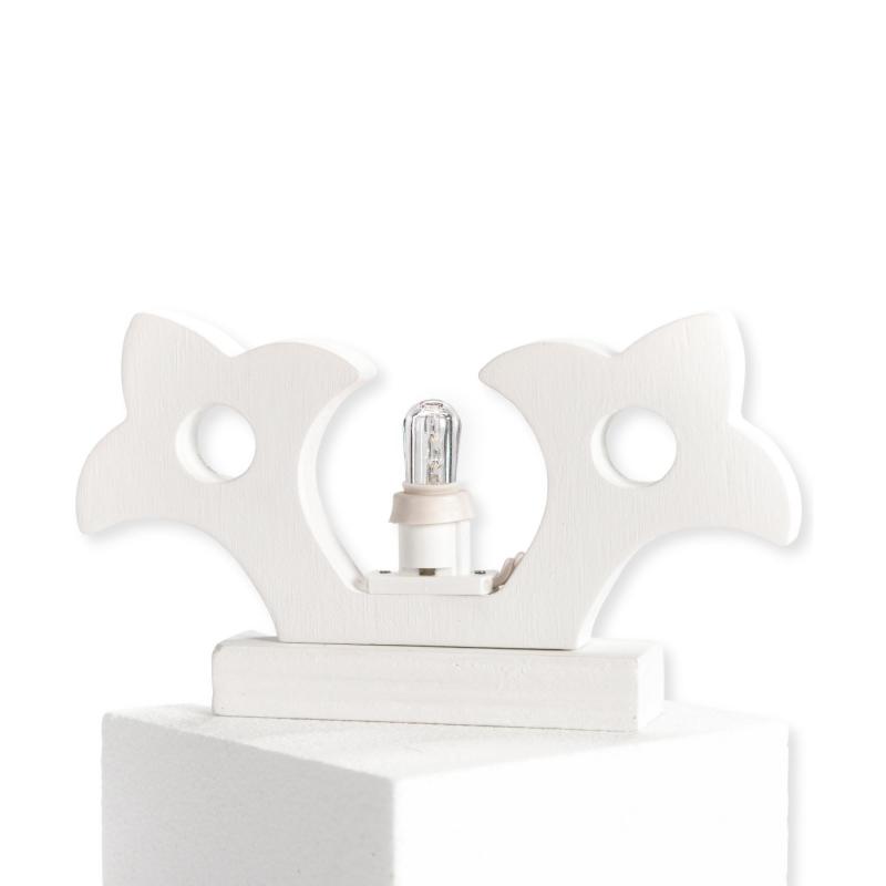 Lampada da tavolo in legno GIGLIO della fortuna 21x21 cm LUMINARIA d'arredo pugliese - Lampadina Bianco Freddo del brand Lupia, categoria: Artigianato salentino > Luminarie Salentine > Luminaria, disponibile su Vorreishop.