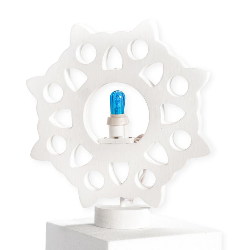 Lampada da tavolo in legno ROSONE SALENTINO 21x21 cm LUMINARIA d'arredo pugliese - Lampadina Bianco Caldo del brand Lupia, categoria: Artigianato salentino > Luminarie Salentine > Luminaria, disponibile su Vorreishop.