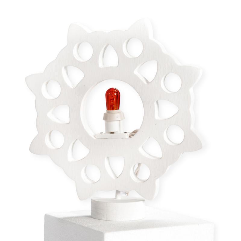 Lampada da tavolo in legno ROSONE SALENTINO 21x21 cm LUMINARIA d'arredo pugliese - Lampadina Rosso del brand Lupia, categoria: Artigianato salentino > Luminarie Salentine > Luminaria, disponibile su Vorreishop.