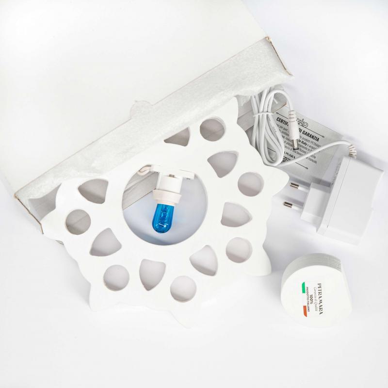Lampada da tavolo in legno ROSONE SALENTINO 21x21 cm LUMINARIA d'arredo pugliese - Lampadina Verde del brand Lupia, categoria: Artigianato salentino > Luminarie Salentine > Luminaria.