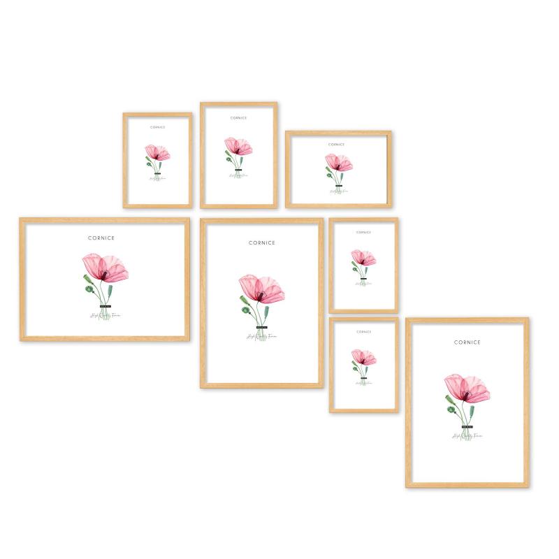 SET Cornici in legno da parete OPTICAL colorazione NATURAL con vetro Portafoto, stampe, poster, documenti - Set 5pz 10x15 cm del brand Lupia, categoria: Arredo e decorazioni > Cornici e Portafoto > Cornici portafoto da tavolo.