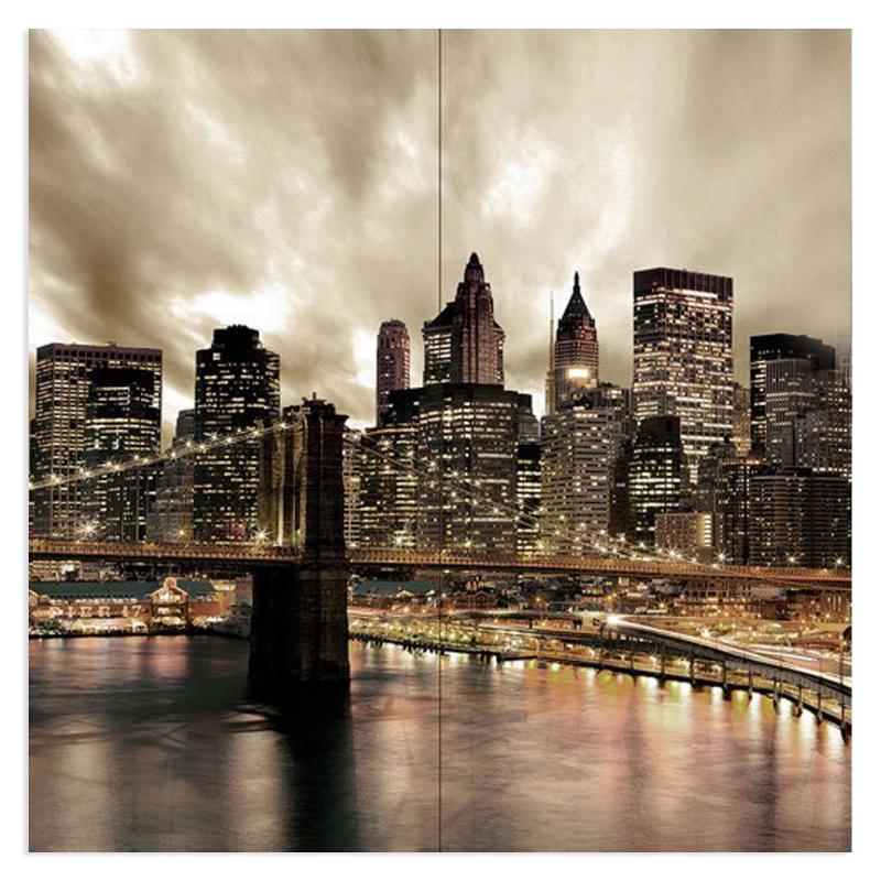 Quadro moderno grande su tela WALL 160x160 cm CITTA BRIDGE AT NIGHT, set 4 pz tele 80x80 cm per soggiorno camera da letto del brand Lupia, categoria: Arredo e decorazioni > Quadri e Tele > Grandi Quadri, disponibile su Vorreishop.