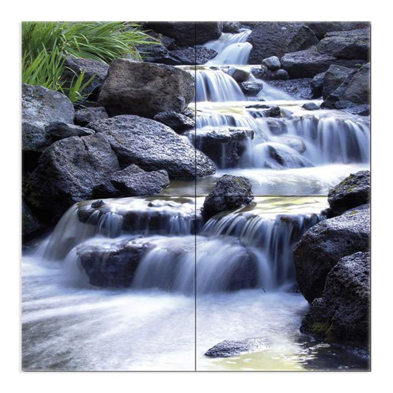 Quadro moderno grande su tela WALL 160x160 cm PAESAGGI MISTY WATERFALLS, set 4 pz tele 80x80 cm per soggiorno camera da letto del brand Lupia, categoria: Arredo e decorazioni > Quadri e Tele > Grandi Quadri, disponibile su Vorreishop.