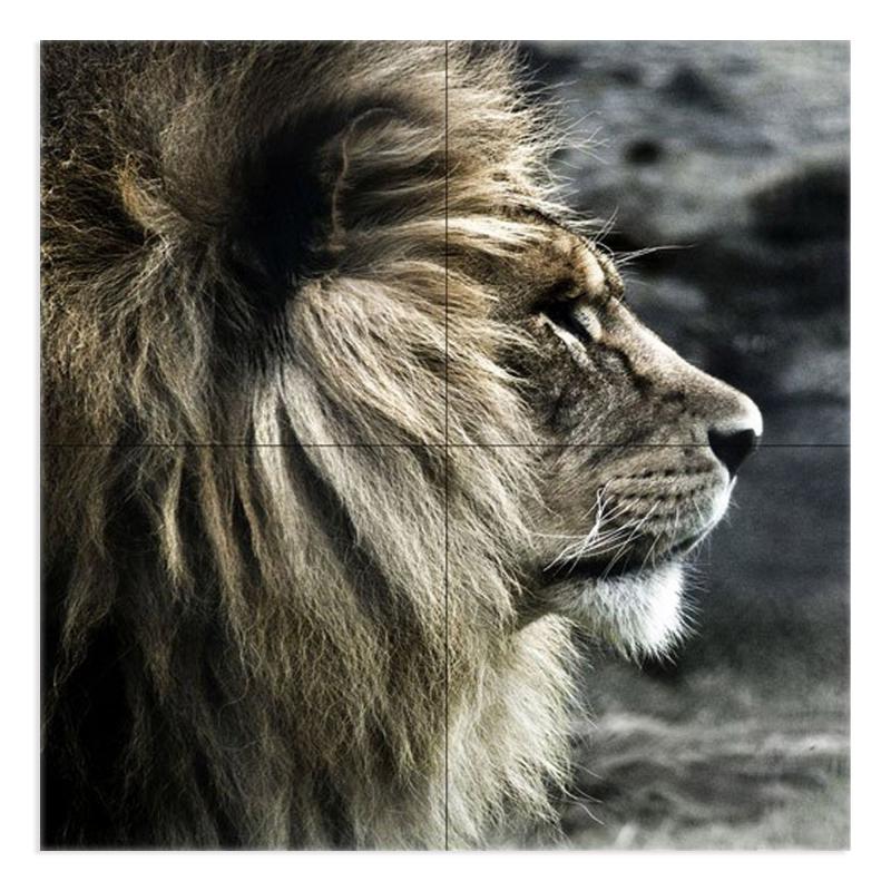 Quadro moderno grande su tela WALL 2x2 m ANIMALI IL RE DELLA FORESTA, set 4 pz tele 1x1 m per soggiorno camera da letto del brand Lupia, categoria: Arredo e decorazioni > Quadri e Tele > Grandi Quadri, disponibile su Vorreishop.