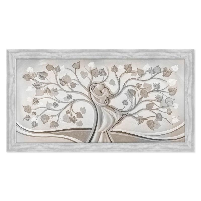 Quadro moderno soggiorno camera da letto amore e famiglia con cornice BOSTON Grey 60x110 cm ALBERO ABBRACCIO MIX stampa su pannello in legno del brand Lupia, categoria: Arredo e decorazioni > Quadri e Tele > Quadri con cornice, disponibile su Vorreishop.