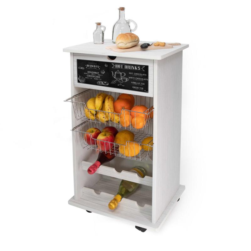 Carrello cucina salvaspazio legno NEW Portafrutta multiuso misure 47x39 Altezza 85 cm WHITE BLACKBOARD    del brand Lupia, categoria: Collezioni > BLACKBOARD Caffe' stile Lavagna > BLACKBOARD Caffe' stile lavagna.