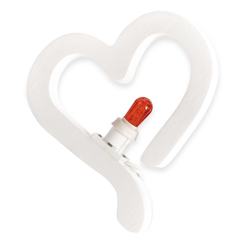 Lampada da tavolo o parete in legno CUORE degli innamorati 21x21 cm LUMINARIA d'arredo pugliese  - Lampadina Bianco Caldo del brand Lupia, categoria: Artigianato salentino > Luminarie Salentine > Luminaria.