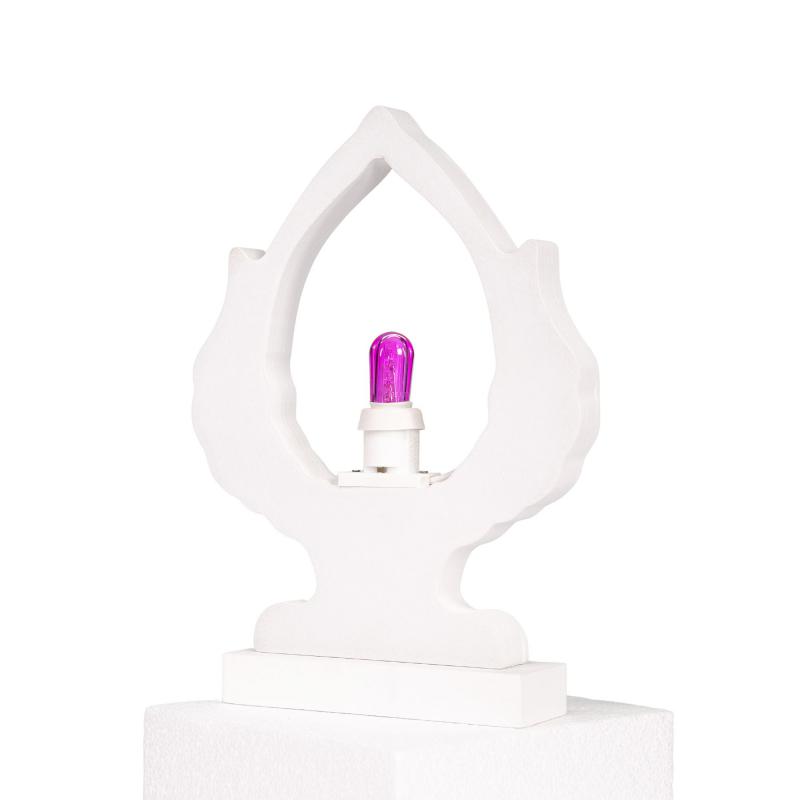 Lampada da tavolo in legno PUMO SALENTINO 21x21 cm LUMINARIA d'arredo pugliese - Lampadina Fucsia del brand Lupia, categoria: Artigianato salentino > Luminarie Salentine > Luminaria, disponibile su Vorreishop.