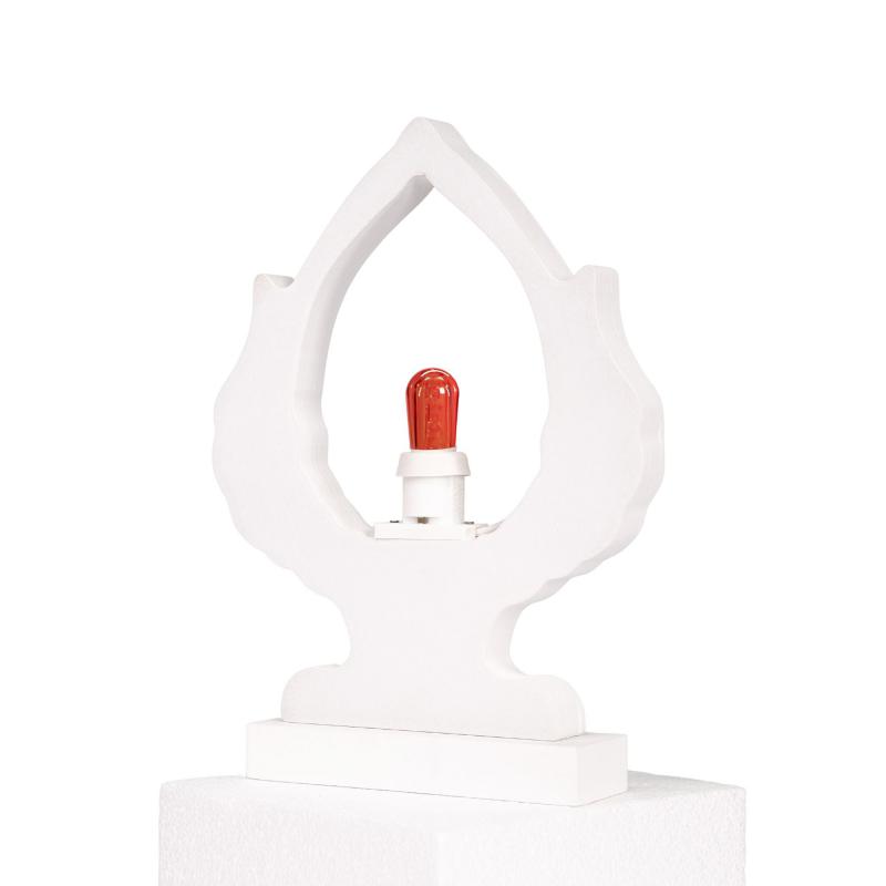 Lampada da tavolo in legno PUMO SALENTINO 21x21 cm LUMINARIA d'arredo pugliese - Lampadina Rosso del brand Lupia, categoria: Artigianato salentino > Luminarie Salentine > Luminaria, disponibile su Vorreishop.