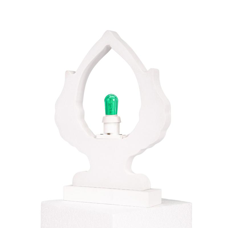 Lampada da tavolo in legno PUMO SALENTINO 21x21 cm LUMINARIA d'arredo pugliese - Lampadina Verde del brand Lupia, categoria: Artigianato salentino > Luminarie Salentine > Luminaria, disponibile su Vorreishop.