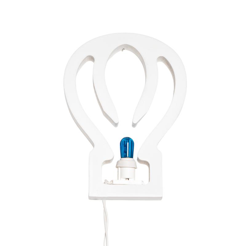 Lampada da tavolo o parete in legno MONGOLFIERA 15,5x2xH23 cm LUMINARIA d'arredo pugliese  - Lampadina Blu del brand Lupia, categoria: Artigianato salentino > Luminarie Salentine > Luminaria, disponibile su Vorreishop.