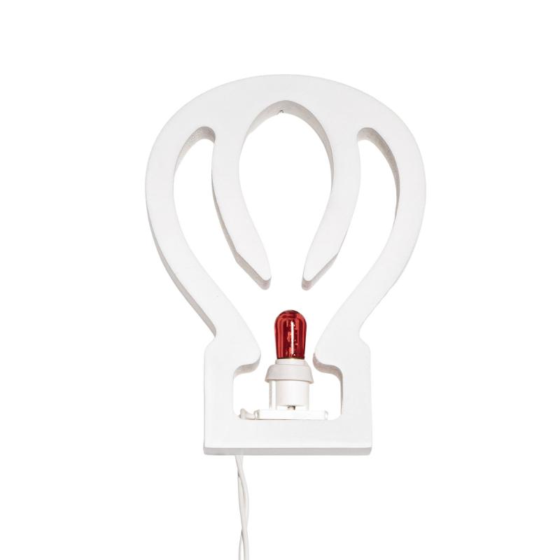 Lampada da tavolo o parete in legno MONGOLFIERA 15,5x2xH23 cm LUMINARIA d'arredo pugliese  - Lampadina Rosso del brand Lupia, categoria: Artigianato salentino > Luminarie Salentine > Luminaria, disponibile su Vorreishop.