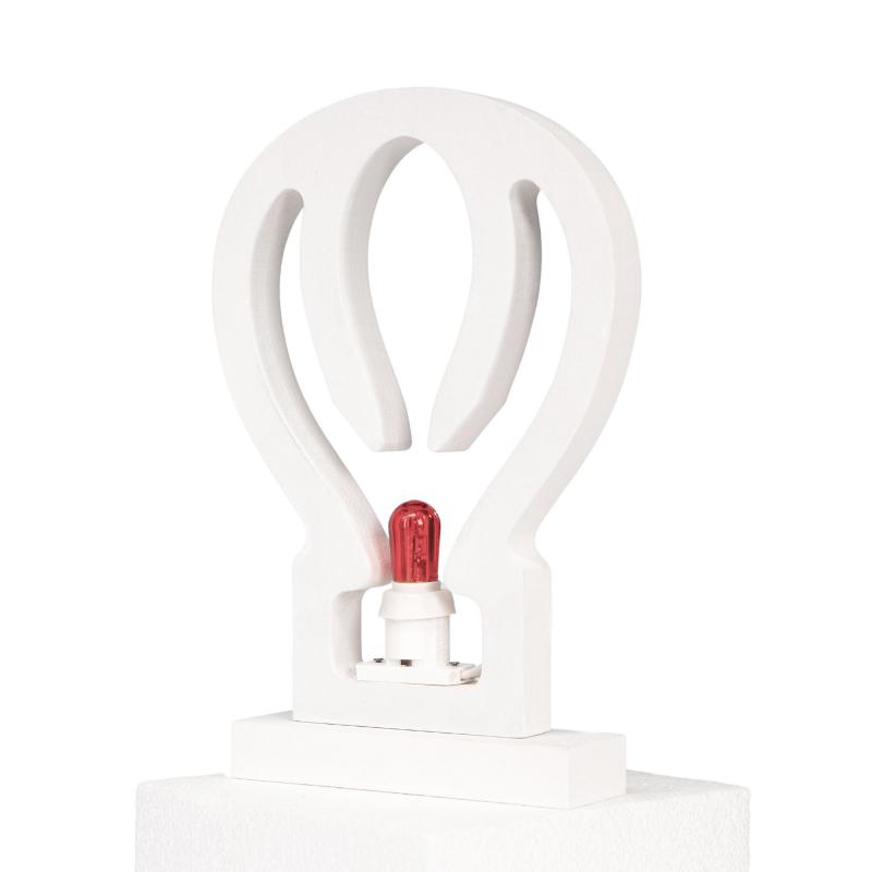 Lampada da tavolo o parete in legno MONGOLFIERA 15,5x2xH23 cm LUMINARIA d'arredo pugliese  - Lampadina Rosso del brand Lupia, categoria: Artigianato salentino > Luminarie Salentine > Luminaria.