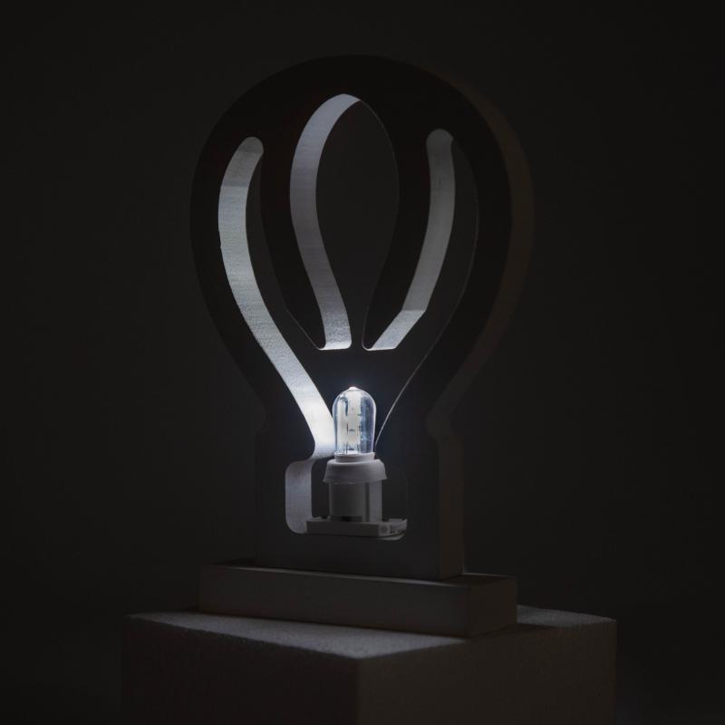 Lampada da tavolo o parete in legno MONGOLFIERA 15,5x2xH23 cm LUMINARIA d'arredo pugliese  - Lampadina Bianco Freddo del brand Lupia, categoria: Artigianato salentino > Luminarie Salentine > Luminaria.