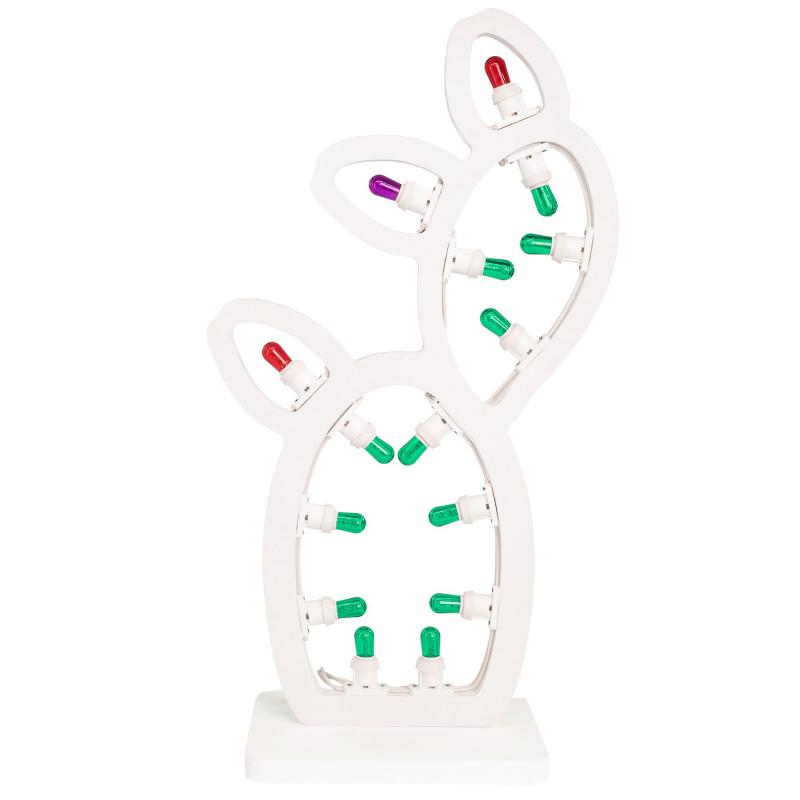 Lampada da tavolo in Legno FICO d'India o CACTUS Grande 25x19xH64,5 cm LUMINARIA d'arredo pugliese 15 lampadine colorate del brand Lupia, categoria: Artigianato salentino > Luminarie Salentine > Luminaria, disponibile su Vorreishop.