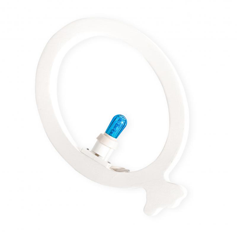 Lampada da tavolo o parete in legno PALLONCINO 21x21 cm LUMINARIA d'arredo pugliese - Lampadina Blu del brand Lupia, categoria: Artigianato salentino > Luminarie Salentine > Luminaria.