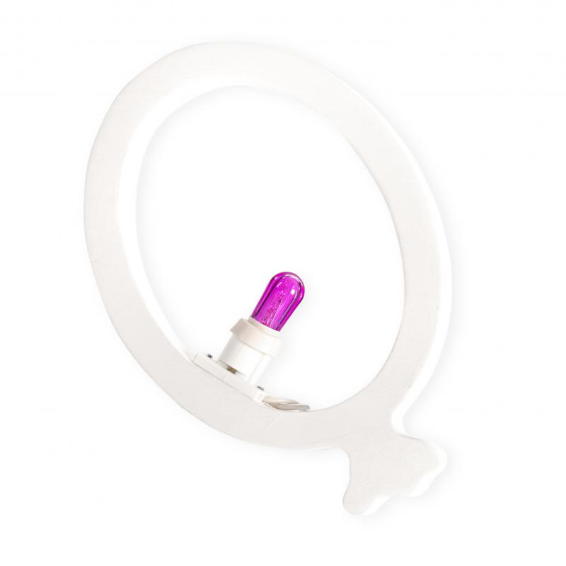 Lampada da tavolo o parete in legno PALLONCINO 21x21 cm LUMINARIA d'arredo pugliese - Lampadina Fucsia del brand Lupia, categoria: Artigianato salentino > Luminarie Salentine > Luminaria.