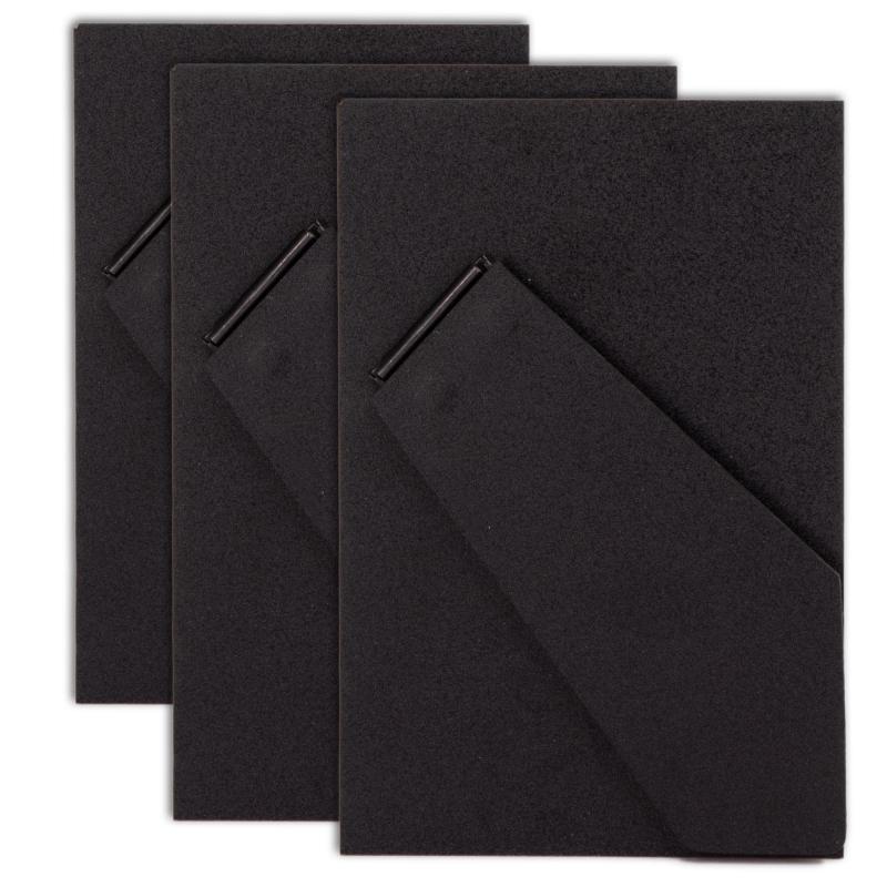 Set 3 pezzi SCHIENALE UNIVERSALE portafoto quadretti da tavola con cerniera scorrevole in fibra di Legno laccato Nero - 13x18 cm del brand Lupia, categoria: Arredo e decorazioni > Cornici e Portafoto > Cornici portafoto da tavolo, disponibile su Vorreishop.