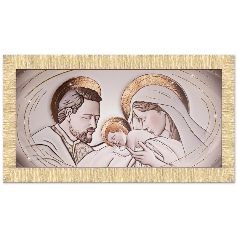 Quadro moderno Sacra famiglia cornice PRINCE 63x133 cm THE KISS CERAMIC ORO GOLD del brand Lupia, categoria: Arredo e decorazioni > Quadri e Tele > Riproduzioni sacre, disponibile su Vorreishop.