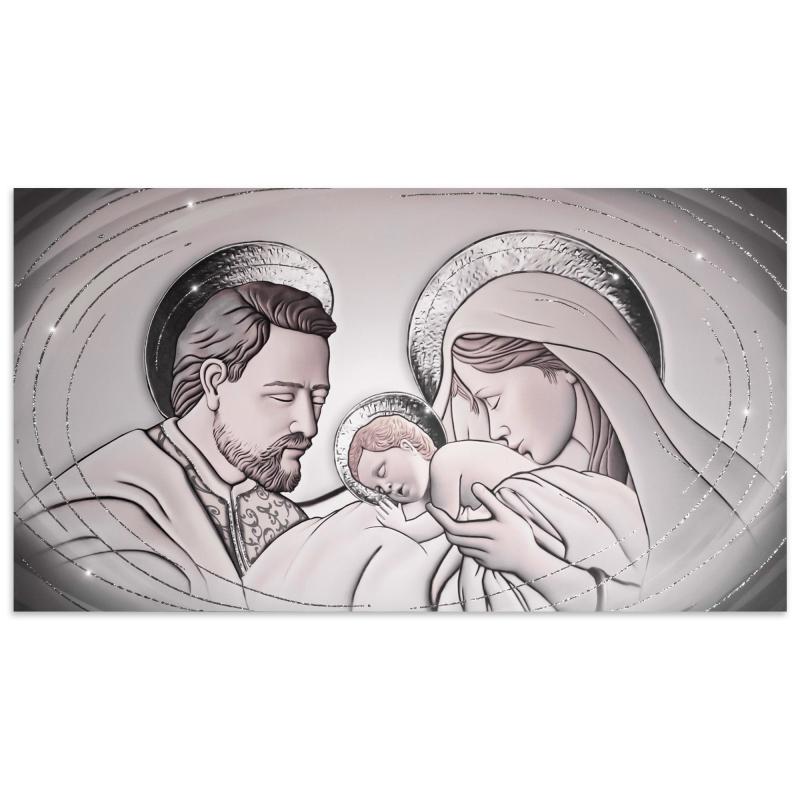Quadro su tela Sacra Famiglia SHINY con glitter 62X115 cm The Kiss Ceramic Grey del brand Lupia, categoria: Arredo e decorazioni > Quadri e Tele > Riproduzioni sacre, disponibile su Vorreishop.