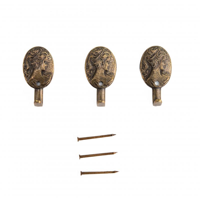 Kit 3 Ganci Per Quadro, appendino Specchiera, gancetti Cornice portafoto, serie BRONZO DAMA 3,8x2,0 cm con chiodi del brand Lupia, categoria: Bricolage e fai da te > Belle arti > Ganci per quadri e specchi, disponibile su Vorreishop.