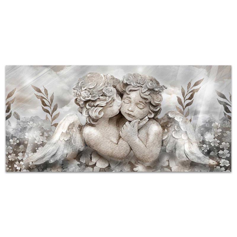 Quadro moderno MONDIE' poster su legno con lamina argento cm 31x66 ANGELS IN FLOWER MIX capezzale, soggiorno, camera da letto del brand Lupia, categoria: Arredo e decorazioni > Quadri e Tele > Quadri su Legno, disponibile su Vorreishop.