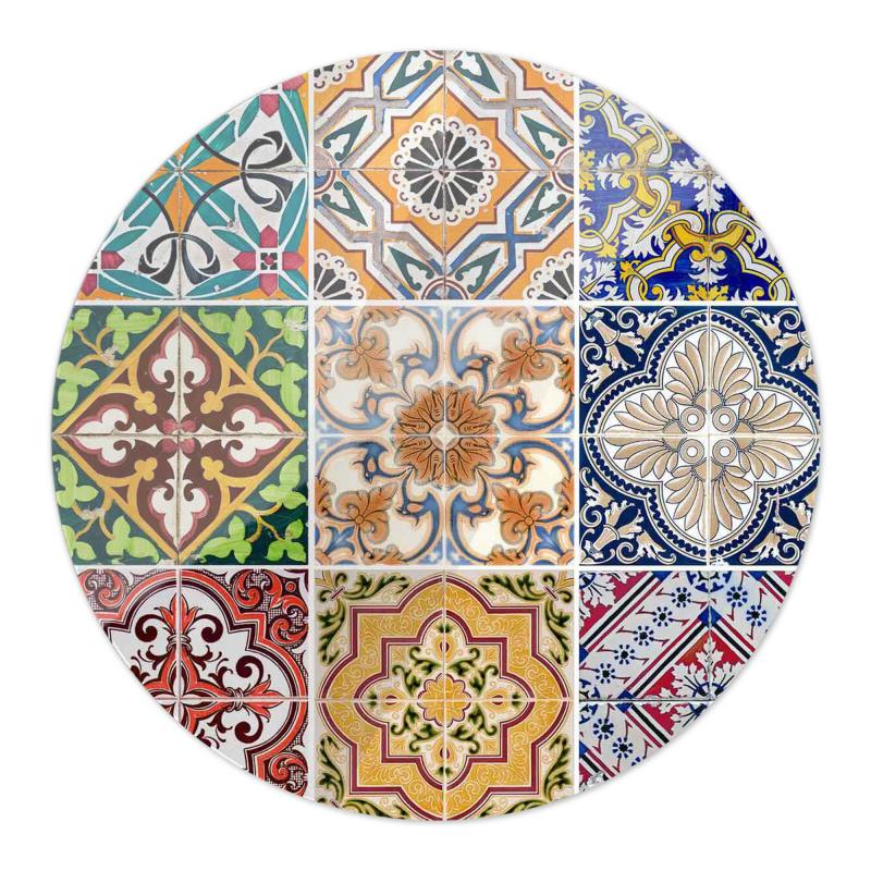 Lupia - Sottopentola Rotondo in Vetro Temperato TILES, Stampa a Colori, Protezione Superfici Calde, Facile da Pulire, Diametro 21 cm, Spessore 14 mm, Appendibile, Made in Italy, supporto in Legno del brand Lupia, categoria: Tavola e cucina > Accessori per la Tavola > Sottopentole, Sottopiatti e Sottobicchieri, disponibile su Vorreishop.