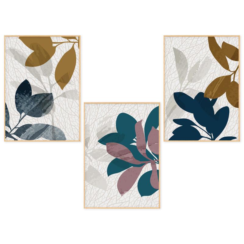 Set con 3 POSTER Quadri moderni EDEN LEAVES A3 29,7x42 cm ART PRINTS METAL finitura metallizzata soggiorno, camera da letto, astratti, SENZA CORNICE del brand Lupia, categoria: Arredo e decorazioni > Poster > Poster Art Prints Metal, disponibile su Vorreishop.