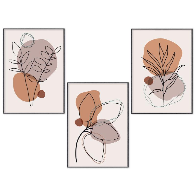 Set con 3 POSTER Quadri moderni STYLIZED LEAVES A3 29,7x42 cm ART PRINTS METAL finitura metallizzata soggiorno, camera da letto, astratti, SENZA CORNICE del brand Lupia, categoria: Arredo e decorazioni > Poster > Poster Art Prints Metal, disponibile su Vorreishop.