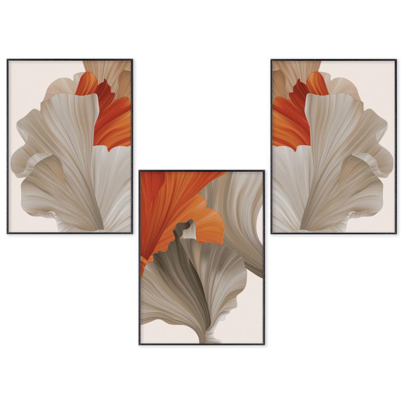 Set con 3 POSTER Quadri moderni FLOWERS ORANGE A3 29,7x42 ART PRINTS METAL finitura metallizzata soggiorno camera da letto, astratti SENZA CORNICE del brand Lupia, categoria: Arredo e decorazioni > Poster > Poster Art Prints Metal, disponibile su Vorreishop.