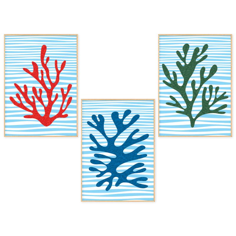 Set con 3 POSTER Quadri moderni CORAL A3 29,7x42 ART PRINTS METAL finitura metallizzata soggiorno camera da letto, astratti SENZA CORNICE del brand Lupia, categoria: Arredo e decorazioni > Poster > Poster Art Prints Metal, disponibile su Vorreishop.