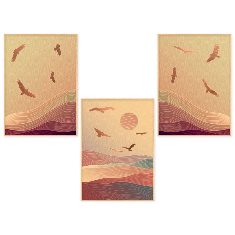 Set con 3 POSTER Quadri moderni DESERT A3 29,7x42 ART PRINTS METAL finitura metallizzata soggiorno camera da letto, astratti SENZA CORNICE del brand Lupia, categoria: Arredo e decorazioni > Poster > Poster Art Prints Metal, disponibile su Vorreishop.