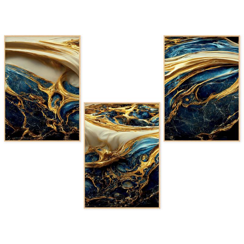 Set con 3 POSTER Quadri moderni FLUID 1 A3 29,7x42 ART PRINTS METAL finitura metallizzata soggiorno camera da letto, astratti SENZA CORNICE del brand Lupia, categoria: Arredo e decorazioni > Poster > Poster Art Prints Metal, disponibile su Vorreishop.