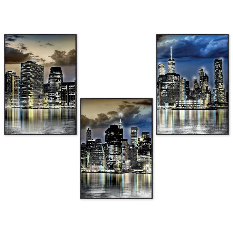 Set con 3 POSTER Quadri moderni NEW YORK SILVER A3 29,7x42 ART PRINTS METAL finitura metallizzata per soggiorno camera da letto, astratti SENZA CORNICE del brand Lupia, categoria: Arredo e decorazioni > Poster > Poster Art Prints Metal, disponibile su Vorreishop.