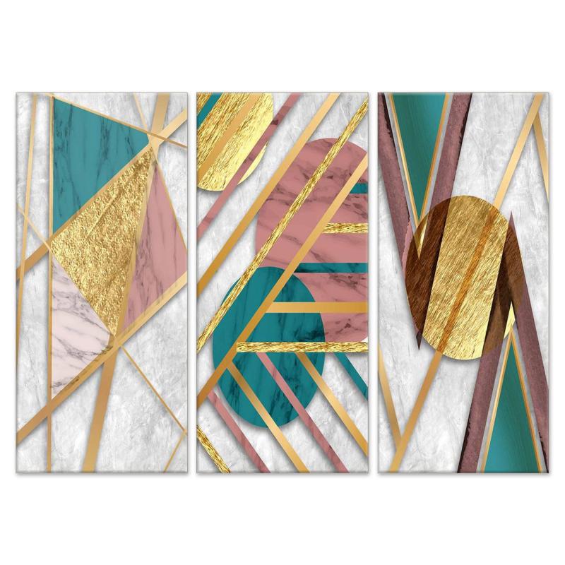 Quadro Moderno 3 pezzi stampa su tela GRANDE QUADRO 122x180 cm GEOMETRIES 1, figure geometriche per soggiorno, capezzale camera da letto, ufficio del brand Lupia, categoria: Arredo e decorazioni > Quadri e Tele > Grandi Quadri, disponibile su Vorreishop.