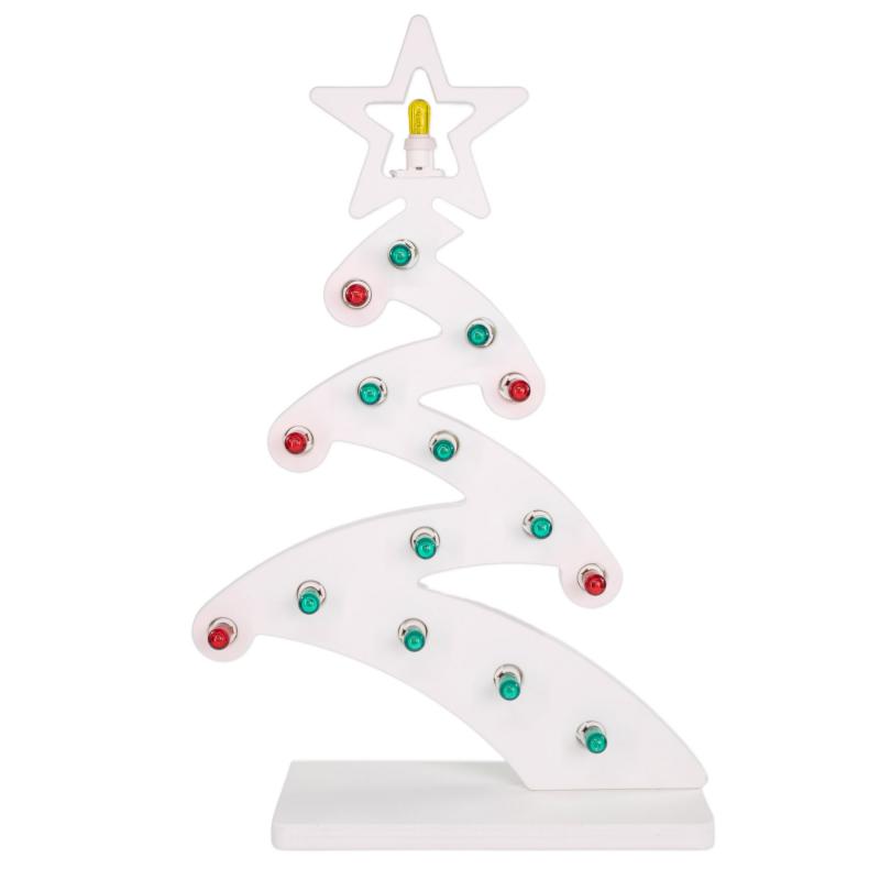 Lampada da tavolo in Legno ALBERO DI NATALE Moderno 43x15xH64 cm LUMINARIA d'arredo pugliese 16 lampadine colorate del brand Lupia, categoria: Idee regalo e bomboniere > Oggettistica > Natale, disponibile su Vorreishop.