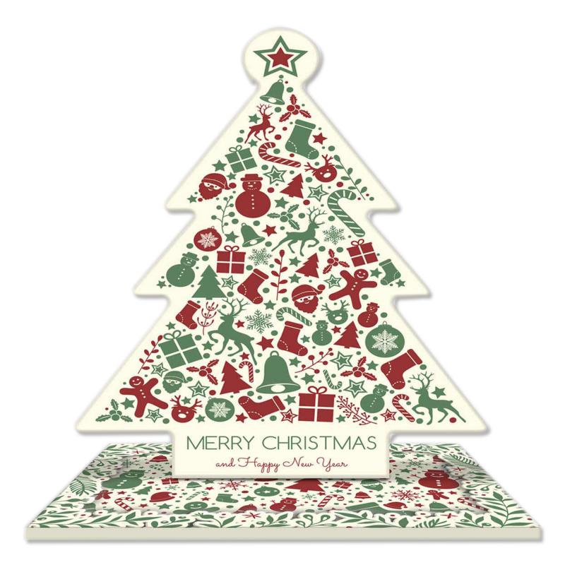 Decorazione natalizia ALBERO di Natale PASTEL da tavolo 19x11xH21 cm in legno con stampa del brand Lupia, categoria: Idee regalo e bomboniere > Oggettistica > Natale, disponibile su Vorreishop.