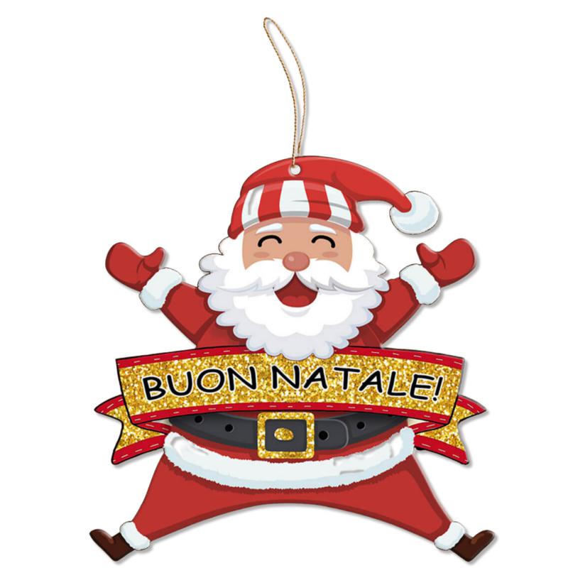 Decorazione natalizia BABBO NATALE Gold da parete o albero, ghirlanda di natale in legno con stampa - 20x20 cm del brand Lupia, categoria: Idee regalo e bomboniere > Oggettistica > Natale, disponibile su Vorreishop.