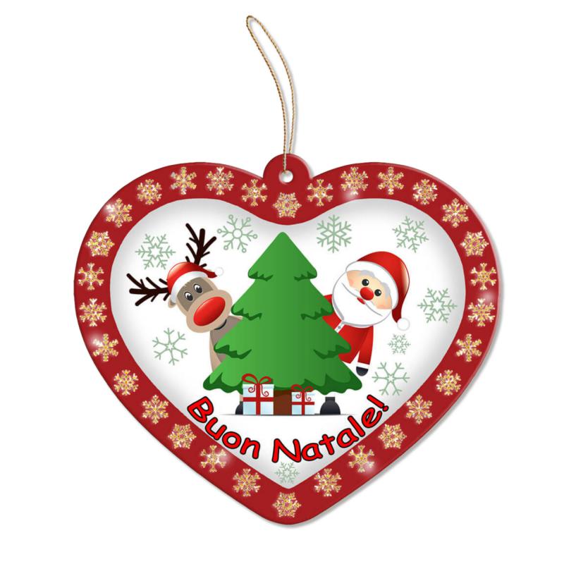 Decorazione natalizia CUORE Buon Natale! da parete o albero, ghirlanda di natale in legno con stampa - 31x31 cm del brand Lupia, categoria: Idee regalo e bomboniere > Oggettistica > Natale, disponibile su Vorreishop.