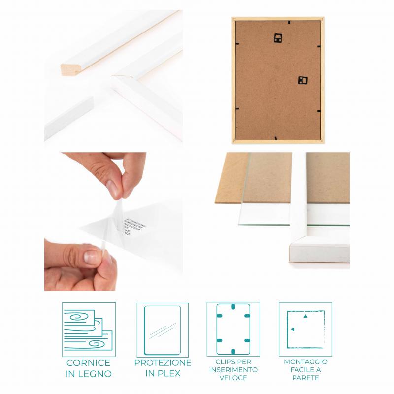 Cornice per PUZZLE Bianca da parete in legno Optical White con diverse dimensioni - 97,5x66,8 cm del brand Lupia, categoria: Arredo e decorazioni > Cornici e Portafoto > Cornici per Puzzle.