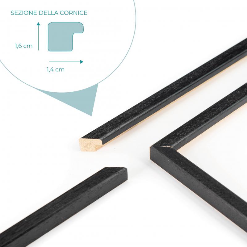 Cornice per PUZZLE Nera da parete in legno Optical Black con diverse dimensioni - 60x80 cm del brand Lupia, categoria: Arredo e decorazioni > Cornici e Portafoto > Cornici per Puzzle.