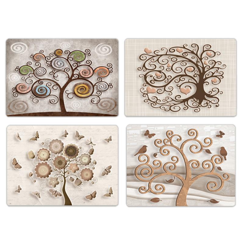 Tovagliette americane lavabili, set da 4 pezzi in PVC rettangolari 31x45 cm, decorate con tema Albero della vita TREE del brand Lupia, categoria: Tavola e cucina > Accessori per la Tavola > Tovagliette americane, disponibile su Vorreishop.
