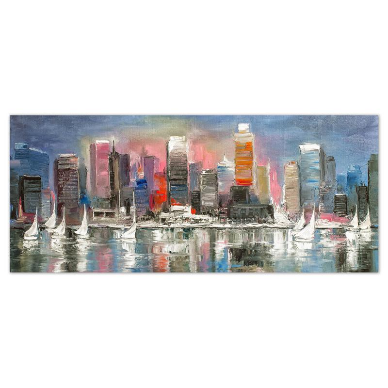 Quadro moderno Stampa su Tela CANVAS WORLD 52x122 cm SKYSCRAPERS AND SAILS, skyline grattacieli, per soggiorno, capezzale camera da letto, ufficio del brand Lupia, categoria: Arredo e decorazioni > Quadri e Tele > Quadri su tela, disponibile su Vorreishop.