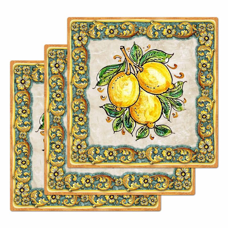 Sottotutto decorato con stampa a colori in Legno QUADRATO Sotto bicchiere, piatto, pentola con varie dimensioni - 10x10 cm Set 3 pz FRUIT 3 del brand Lupia, categoria: Tavola e cucina > Accessori per la Tavola > Sottopentole, Sottopiatti e Sottobicchieri, disponibile su Vorreishop.